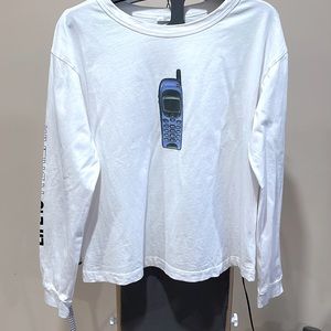 Zara long sleeve shirt sz S. White with picture